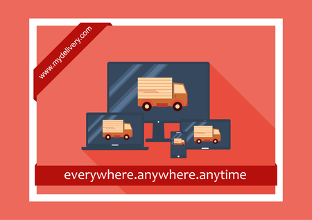 Responsive Design Delivery Service Backgroundのイラスト素材