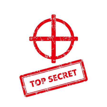 Top Secret Rubber Stamp. With mark icon.のイラスト素材