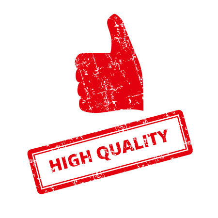 High Quality Rubber Stamp. With thumbs up icon.のイラスト素材