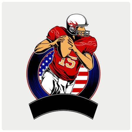 American players Footballのイラスト素材