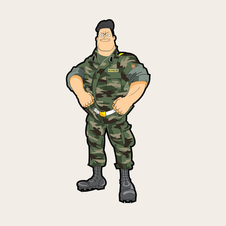 illustration vector cartoon military soldierのイラスト素材