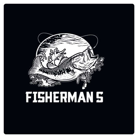 Fishing logo. Vector illustration.のイラスト素材