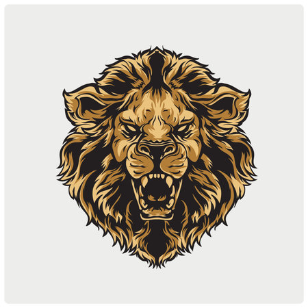 Lion head illustrationのイラスト素材