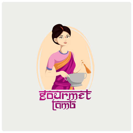 Indian food logo. Vector illustration.のイラスト素材