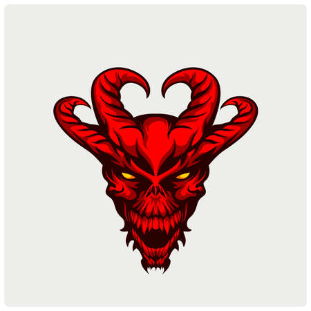 Devil head illustrationのイラスト素材