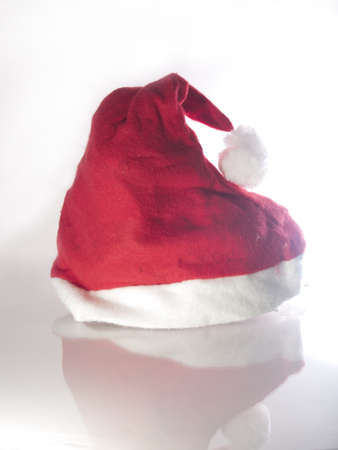 Typical Santa Claus hat on white back groundの写真素材