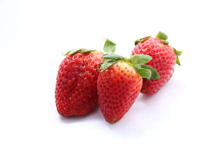 strawberries  and drpos of waterの写真素材