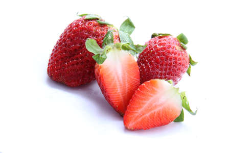 strawberries  and drpos of waterの写真素材