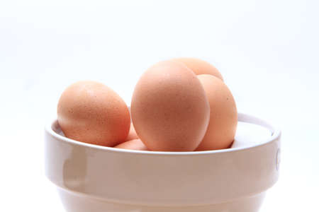 Eggs on a white backgroundの写真素材