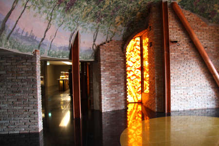 A view of wine pavilion at Expo 2015 in Milanのeditorial素材