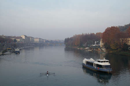 Po River in Turin Italyの写真素材