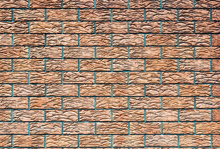 texture wall with orange decorative tilesの写真素材