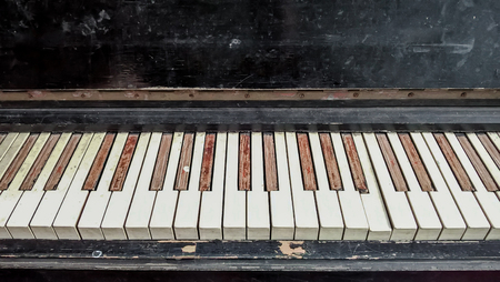 old shabby piano keysの写真素材