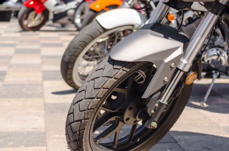 sport bike wheels in competition close up