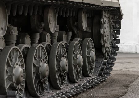 wheels and truck tank on the road close upの写真素材