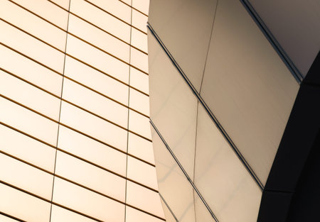 part of the wall high orange modern building architectural abstract background patternの写真素材