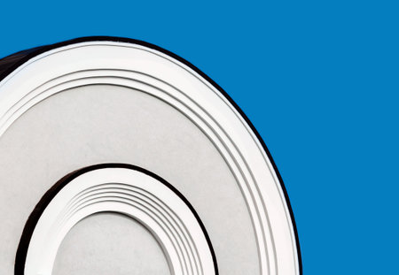 part of vintage building with curved lines architectural abstract background