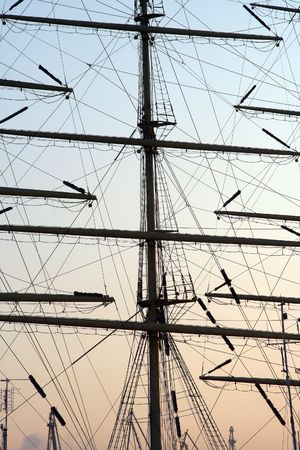 pattern from masts on a background of the skyの写真素材
