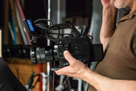 Behind the scenes of video production or video shootingの写真素材