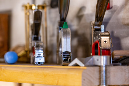 working tools on table. selective focus