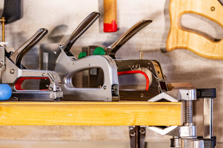 working tools on table. selective focus