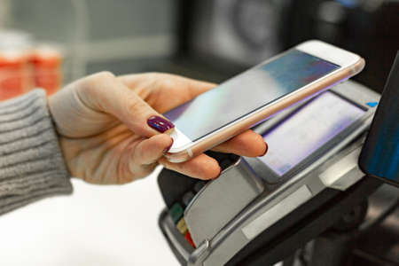 NFC - Near field communication, mobile paymentの写真素材