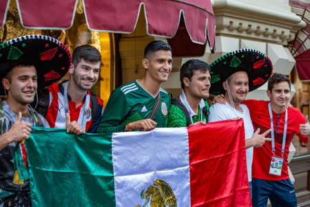 June 16, 2018. World Cup 2018, football fans on the streets of Mのeditorial素材