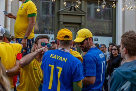 June 16, 2018. World Cup 2018, football fans on the streets of Mのeditorial素材