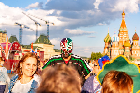 Moscow, Russia, June 20, 2018. World Cup 2018, football fans onのeditorial素材