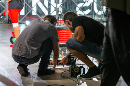 Behind the scenes of video production or video shooting