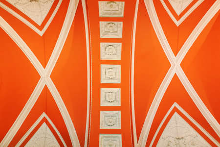 Wall ornament with abstract pattern in orange-white colorの写真素材