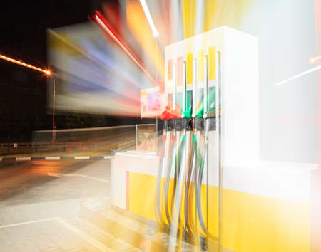 Petrol gas station with night lightsの写真素材