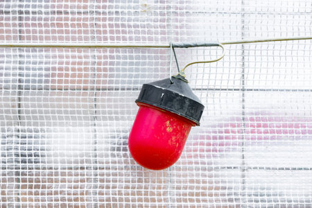 Lantern red for attracting attention during construction and repair workの写真素材