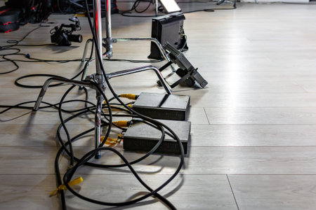 Behind the scenes of video production or video shooting