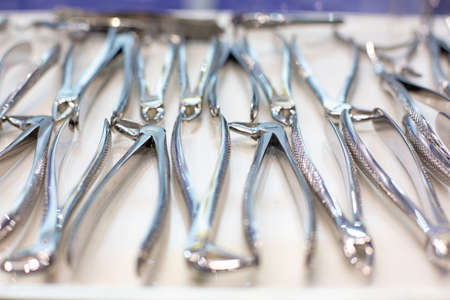 Dental tools and equipment. Over white backgroundの写真素材
