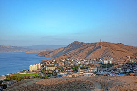 Beauty nature landscape, sea view from top of hills - horizontal photo