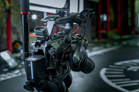 video creation process backstage concept. before recording a video blog. angle selection....