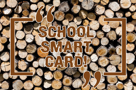Text sign showing School Smart Card. Conceptual photo integrated circuit card to give access...