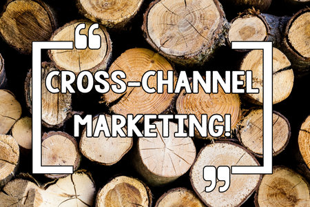 Conceptual hand writing showing Cross Channel Marketing. Business photo text Engaging with customer...