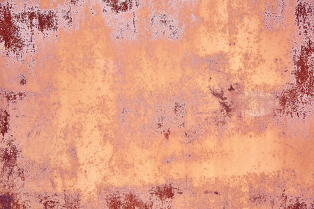 Old Distressed Brown Terracotta Copper Rusty Background with Rough Texture Multicolored Inclusions....