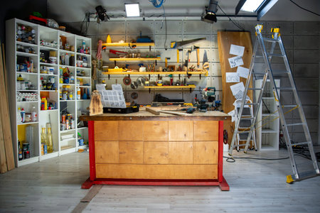 carpentry workshop equipped with the necessary tools