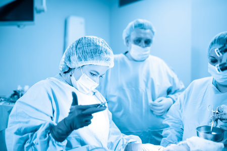 A team of doctors is fighting for the life of the patient. Intensive care unit, fight against...
