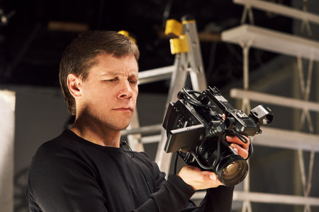 Behind the scenes of video production or video shooting, Film grain, selective focus, special...