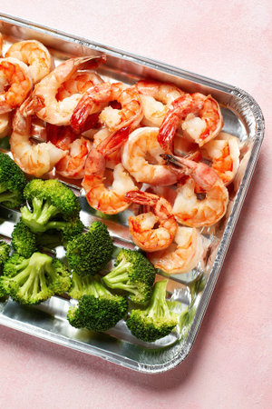 stir-fried mixed vegetable with shrimps - healthy food styleの写真素材