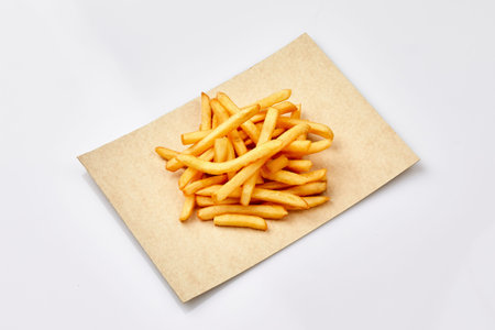 Burger French Fries White Background Food Sales Concept Ready-to-use Menu