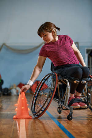 Competitions of the disabled at the stadium.の写真素材