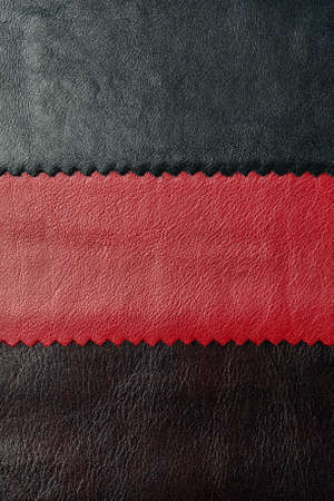 black and red leather with with curly edge. Uses for background. furniture upholstery background.の写真素材