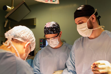 Medical Team Performing Surgical Operation in Modern Operating Room