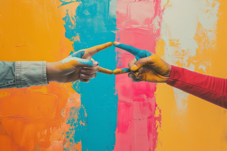 Contemporary Social Media Concept Art with Realistic and Abstract Elementsの素材