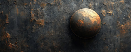 Abstract textured wallpaper featuring a spherical celestial designの素材